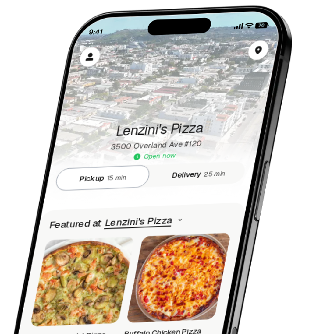 Lenzini's Pizza app preview